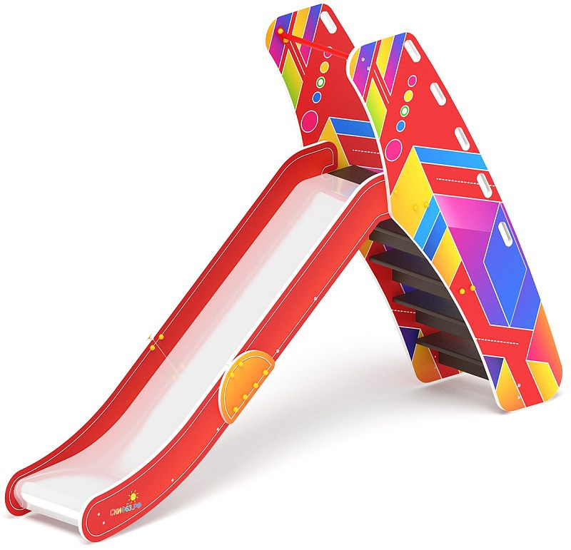 Горка средняя - ИО 41.01.07-02 - (Радуга) H=1200 Габариты (ШхДхВ): 570x3110x2050 Зона безопасности, мм: 3570х6610 Скат горки: H=1200 (металлический скат) Возрастные ограничения от 3 до 12 лет, весом не более 70 кг