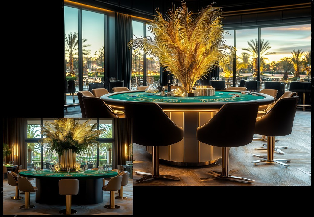 Концепция декора для корпоративного мероприятия в стиле «Лас-Вегас» для LAZAR DECOR. Главная