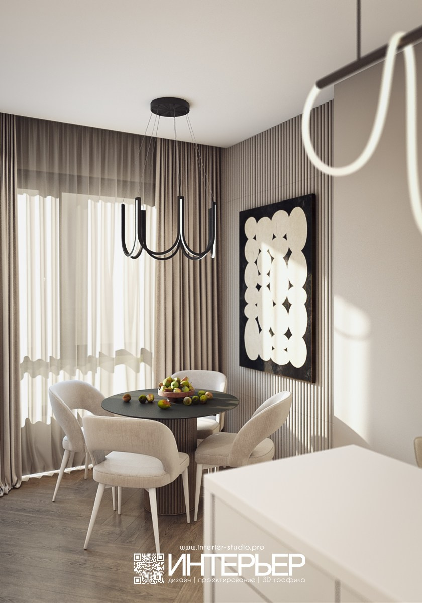 Квартира Михаила. ЖК Печорин. Вариант со светлой столешницей. Дизайн интерьера, 3D визуализация и 3D моделирование. Создание проектов и чертежей. КМВ: Кисловодск, Пятигорск, Ессентуки и удаленно