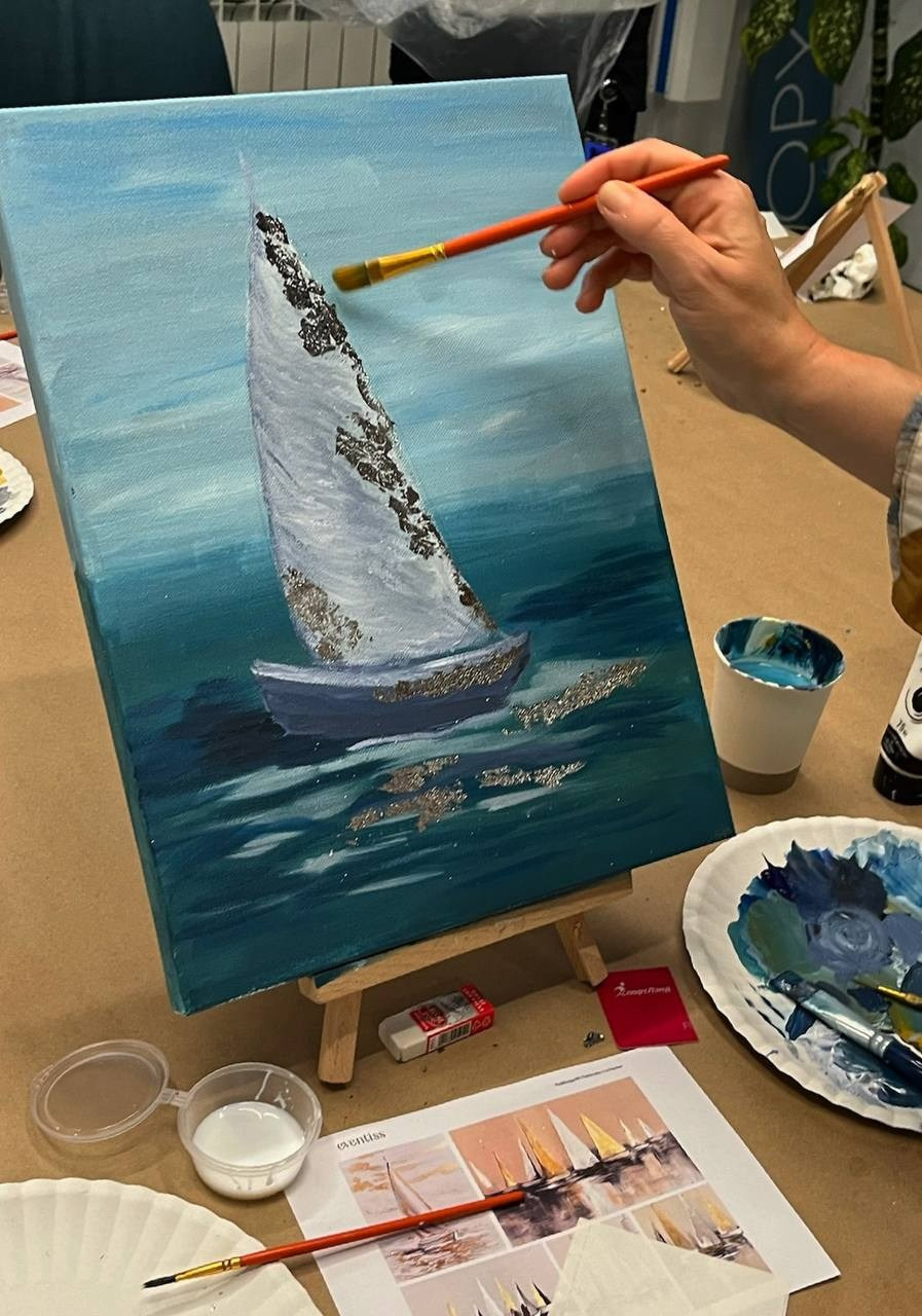 мастер-класс картина с поталью Москва