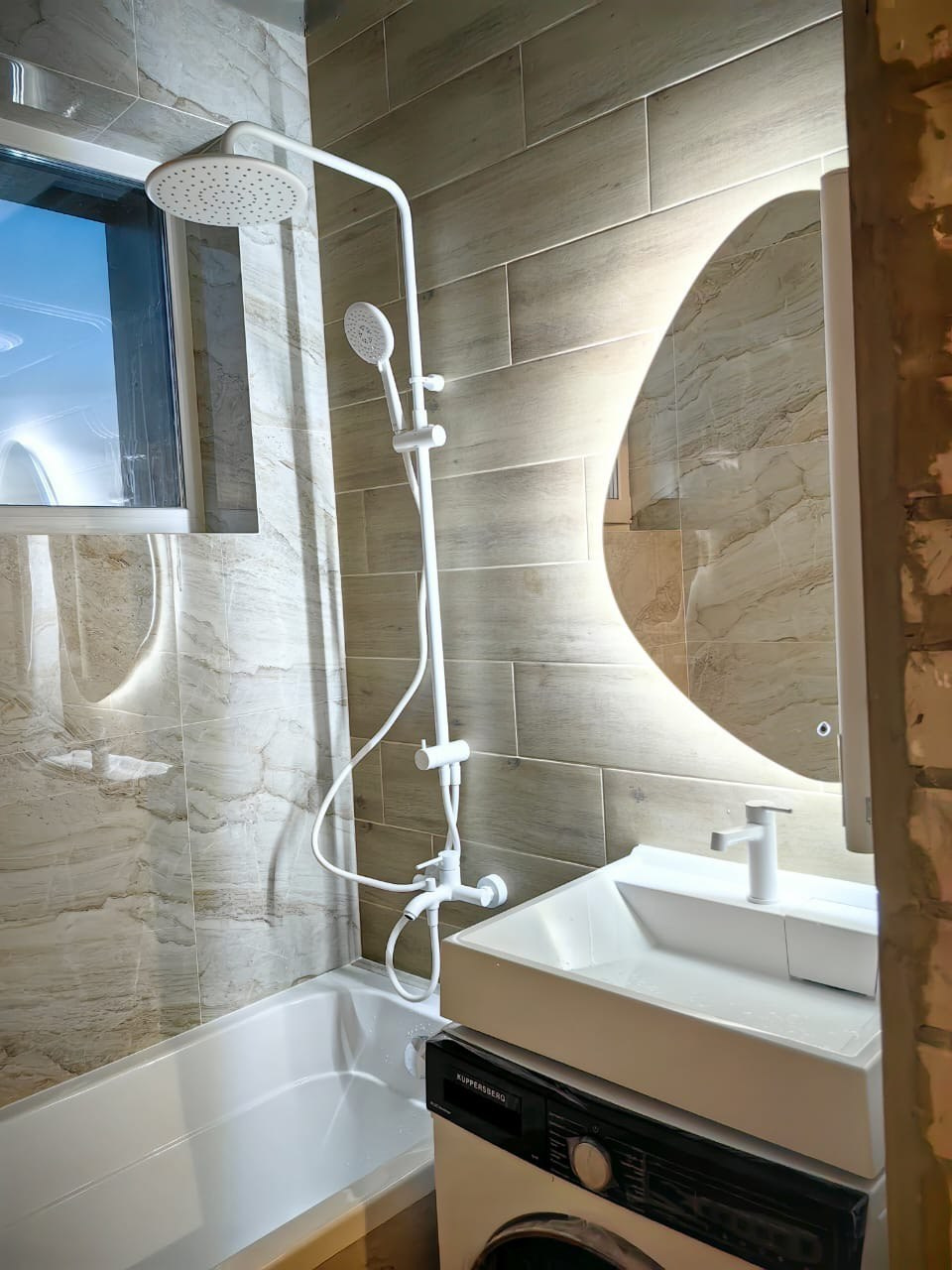 Ванная комната (с. Осиново ул. Спортивная д. 8). Ремонт санузла, туалета, ванной под ключ в Казани. Укладка плитки