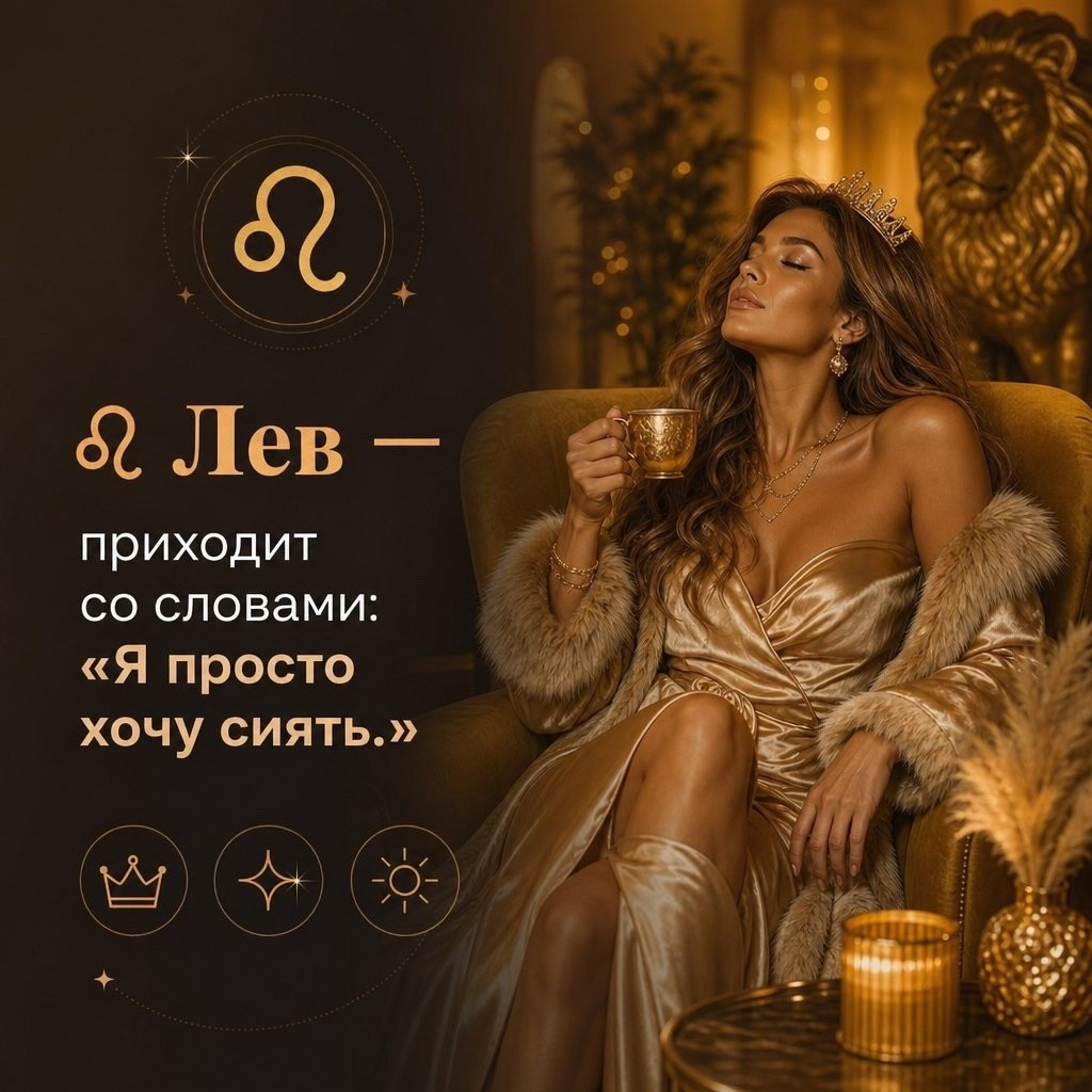 Лев и моментальный загар — выразительный бронзовый оттенок и сияющая кожа, иллюстрация для статьи о знаках зодиака и моментальном загаре BRONZA. Лев — выбирает моментальный загар, чтобы сиять ещё ярче: выразительный бронзовый оттенок, ухоженная кожа и эффектный образ, который невозможно не заметить.