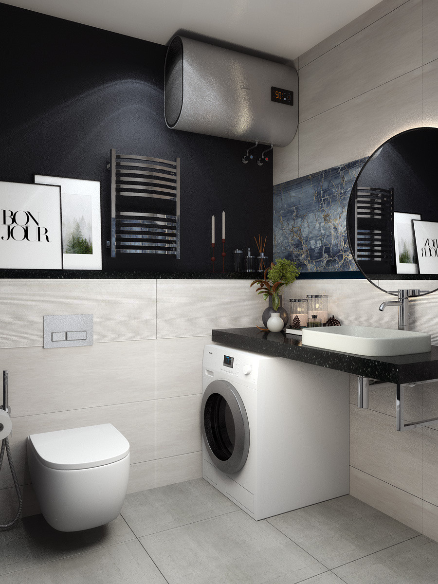 Интерьер маленькой ванной