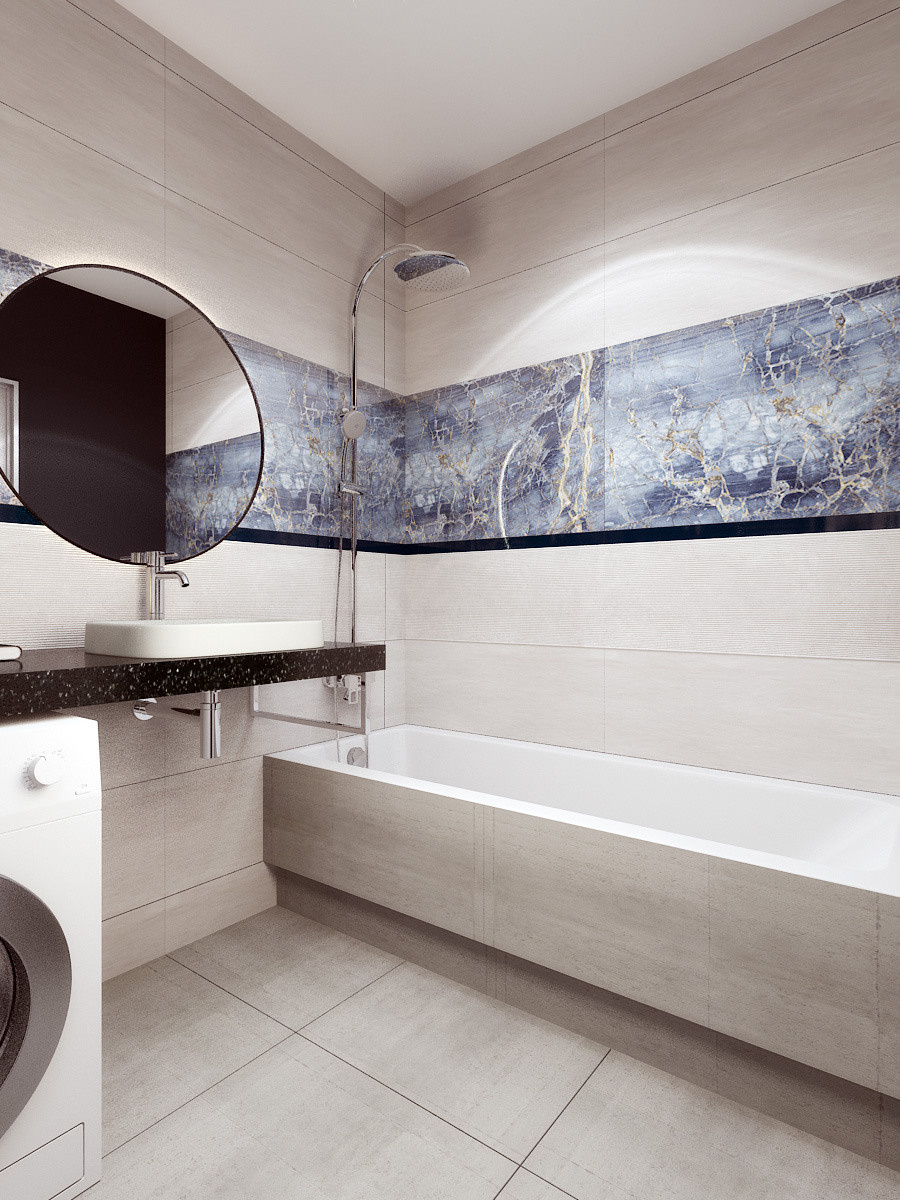 Интерьер маленькой ванной