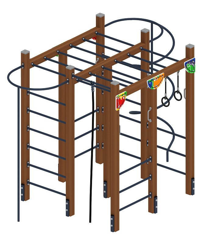 Спортивная серия (Граффити) СК 2.01.14-01 Габариты (ШхДхВ): 3500х1940х2500 Зона безопасности, мм: 6500х4940 Возрастные ограничения 5-12 лет
