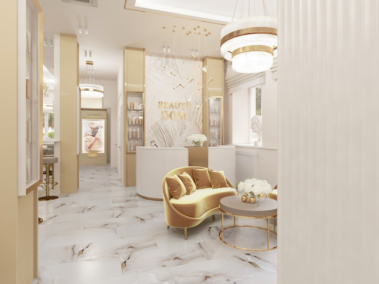 Проект Косметологического центра в старинном здании Екатеринбурга. Интерьерный дизайнер и художник. Локация в г. Екатеринбурге беру проекты в разных странах