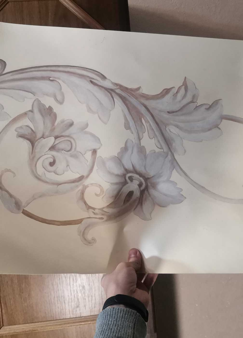 Роспись фриза в интерьере