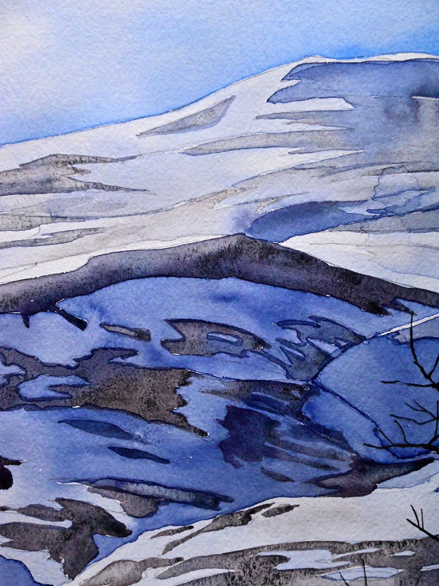 Плато Лаго-Наки, Адыгея. ФотоКисточка. Акварель. Арт-галерея картин Анастасии Дерий