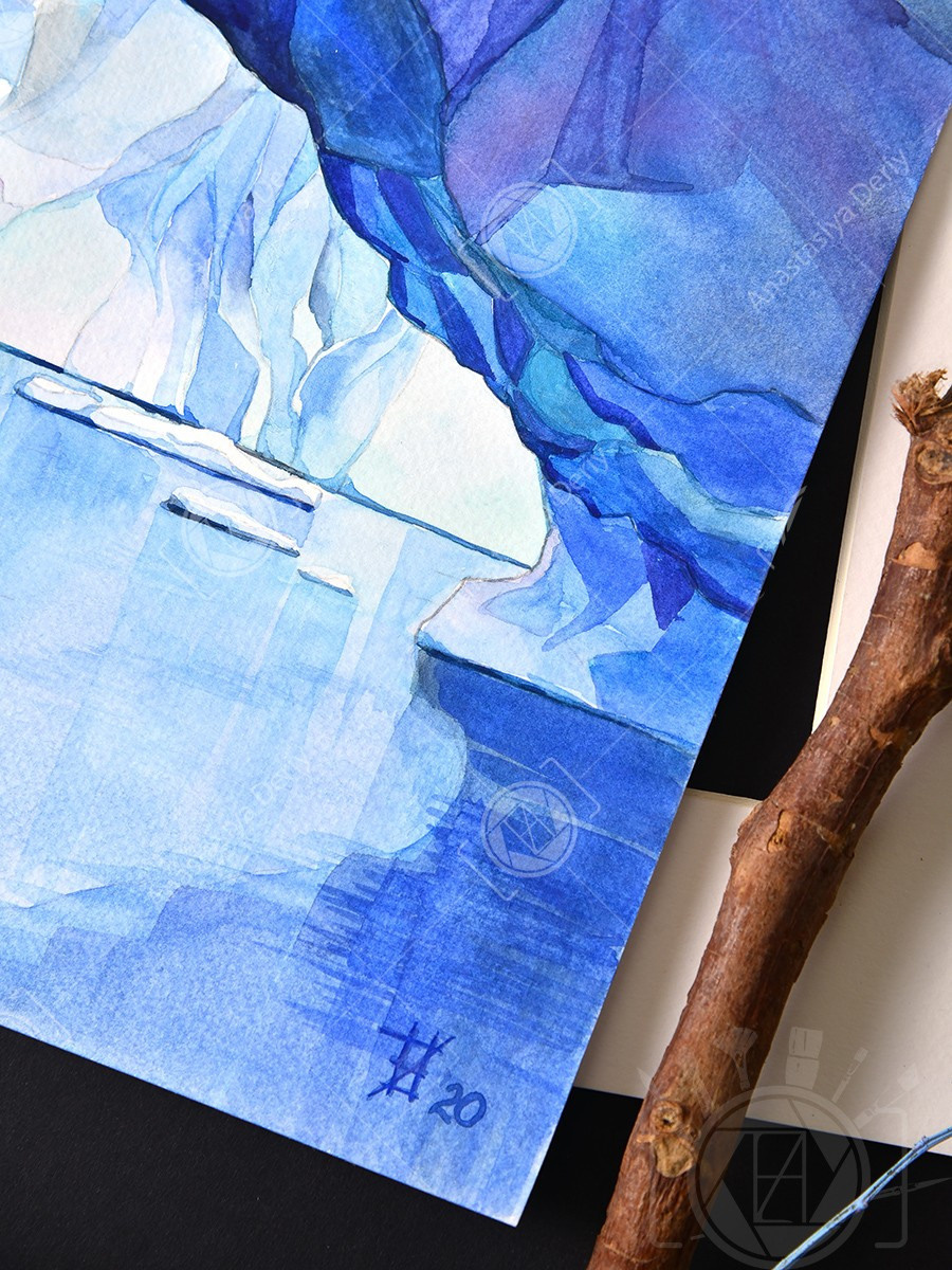 Ледяная арка. Антарктида. ФотоКисточка. Акварель. Арт-галерея картин Анастасии Дерий