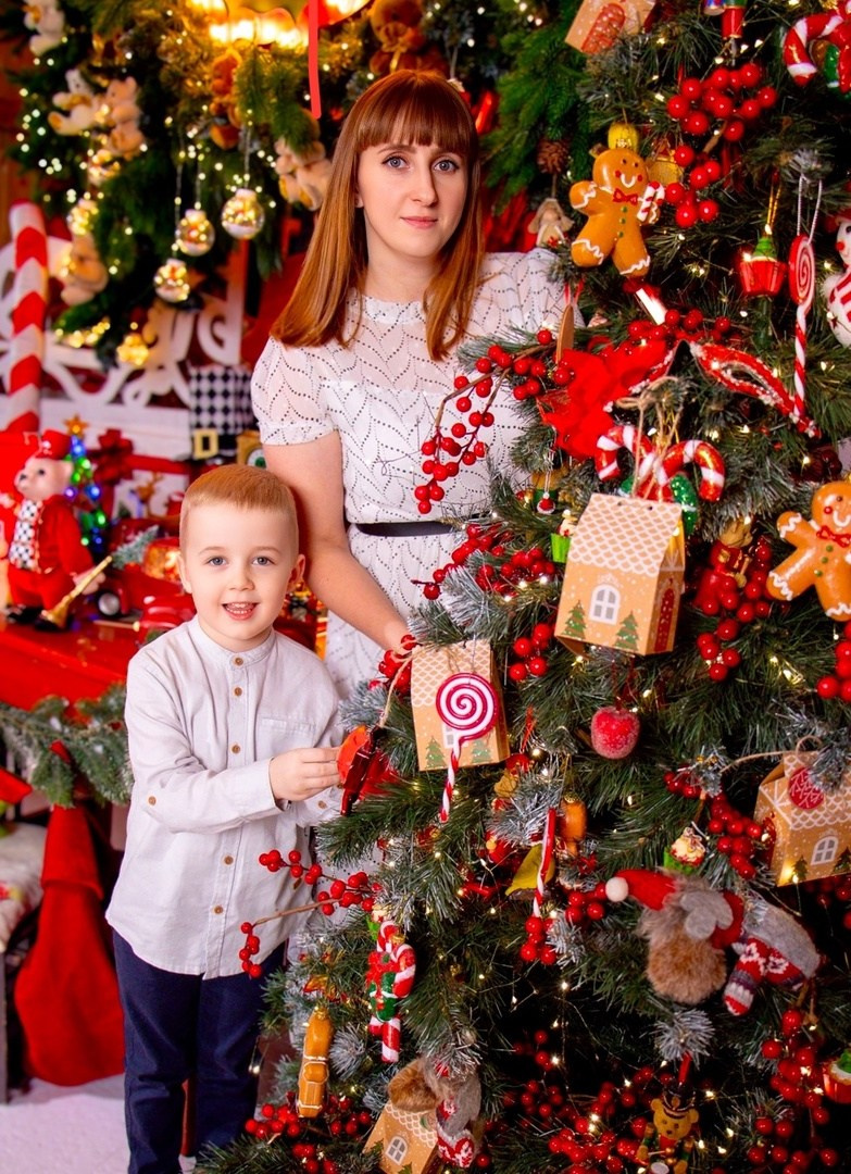 Новогодняя съёмка мама+сын. Фотограф Татьяна Матрос