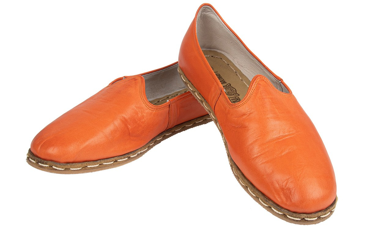 Оранжевые мокасины мужчкие