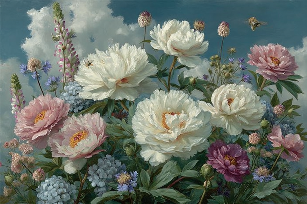 "Пионы"  Холст, масло. 90 х 65 см. 250 000 ₽.