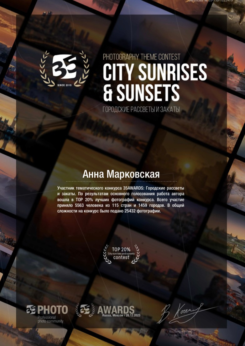 Достижения. Детский и семейный фотограф в Санкт-Петербурге Анна Марковская