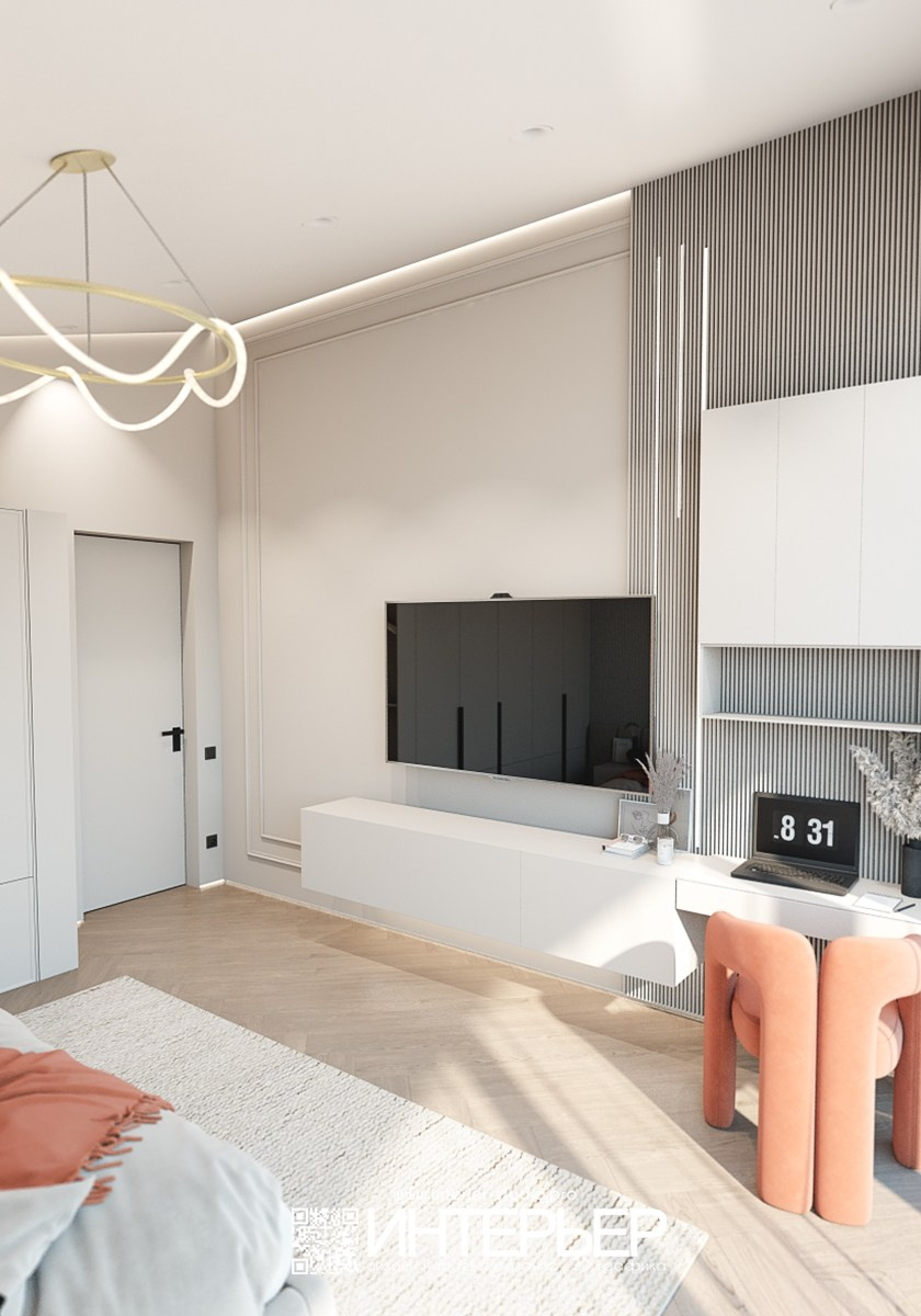 Детская и гостевая спальня. Дом Винсады. Дизайн интерьера, 3D визуализация и 3D моделирование. Создание проектов и чертежей. КМВ: Кисловодск, Пятигорск, Ессентуки и удаленно