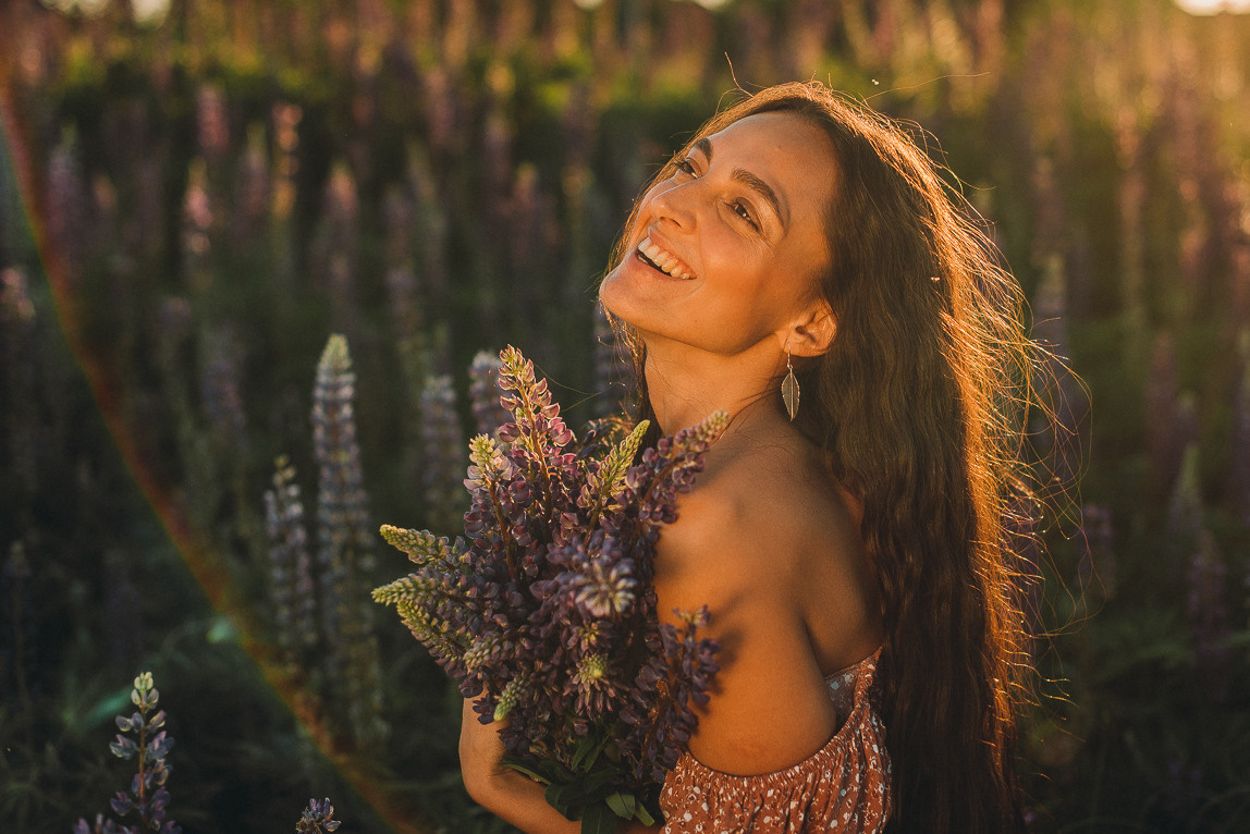 Закат в люпинах