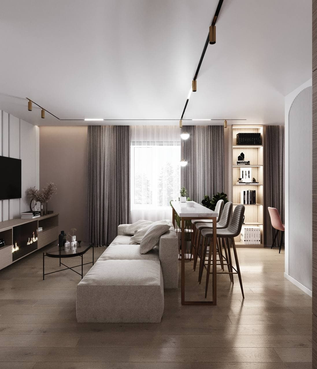 Трёхкомнатная квартира в современном стиле. Студия Дизайна интерьера Tsvetdesign. Дизайнер в Санкт-Петербурге