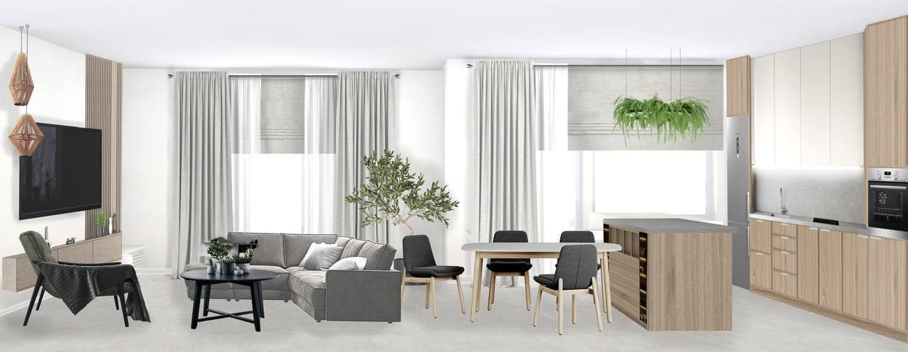 Проект в КОЛЛАЖАХ. Одноэтажный дом 128 м. кв. Студия Дизайна интерьера Tsvetdesign. Дизайнер в Санкт-Петербурге