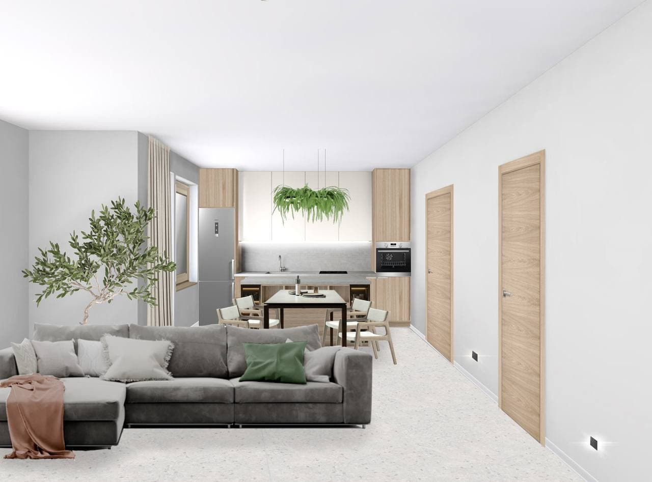 Проект в КОЛЛАЖАХ. Одноэтажный дом 128 м. кв. Студия Дизайна интерьера Tsvetdesign. Дизайнер в Санкт-Петербурге