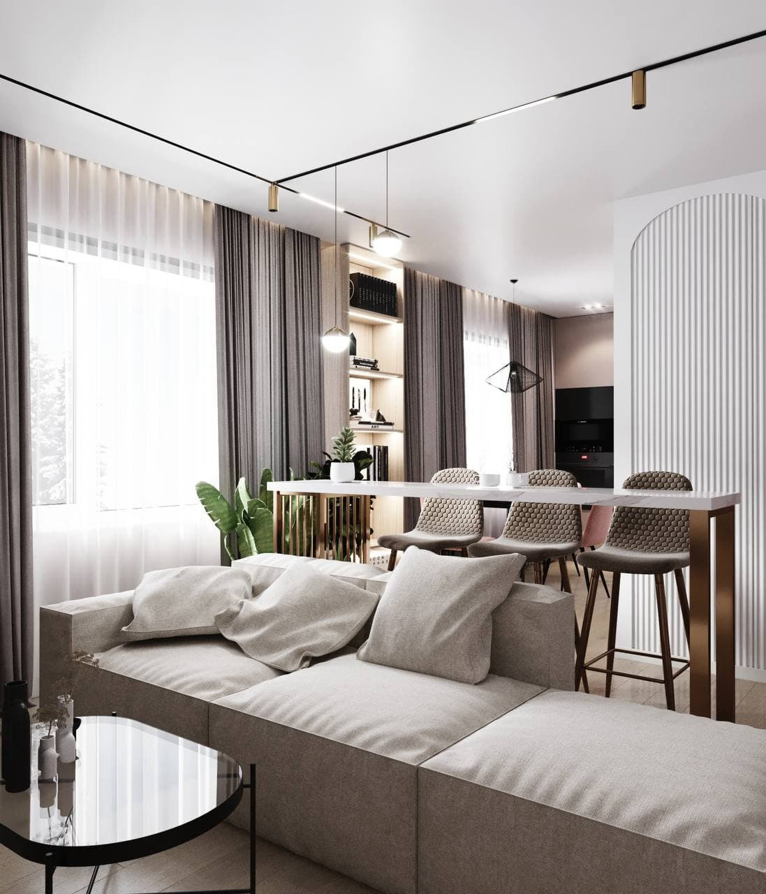 Трёхкомнатная квартира в современном стиле. Студия Дизайна интерьера Tsvetdesign. Дизайнер в Санкт-Петербурге