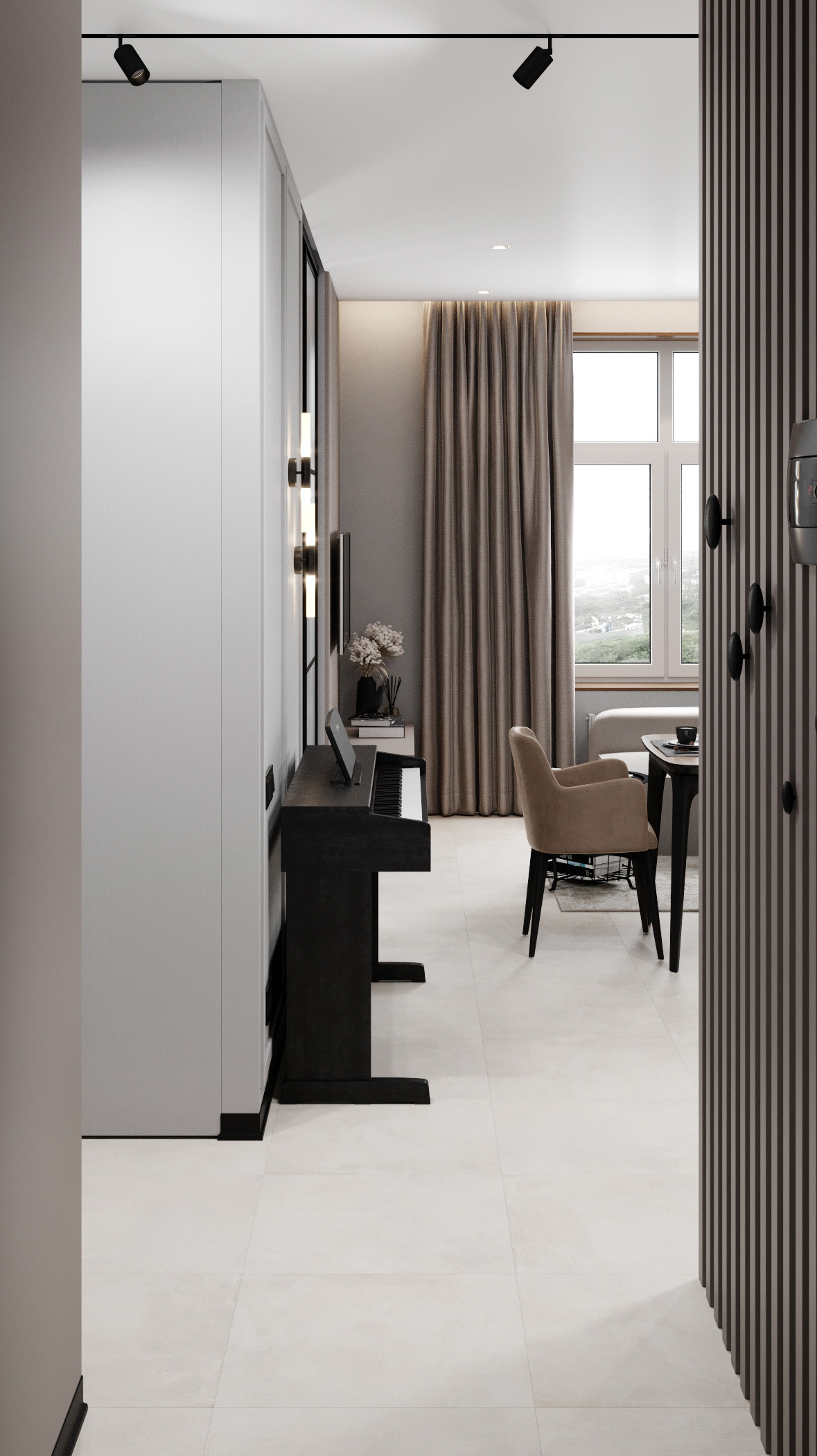 Однокомнатная квартира-студия в Москве 42 м. кв. Студия Дизайна интерьера Tsvetdesign. Дизайнер в Санкт-Петербурге