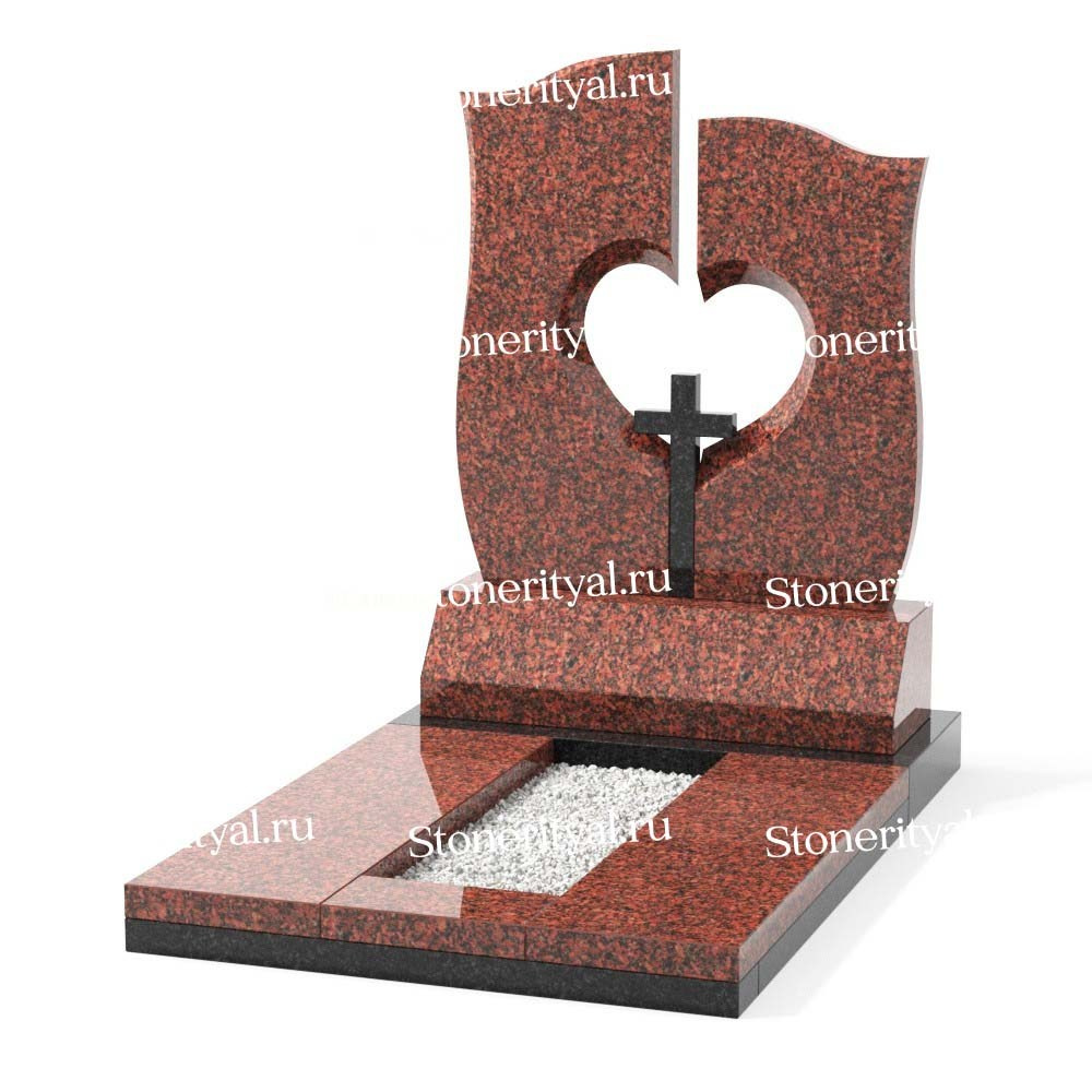 Комбинированные памятники на одного. Изготовление и установка памятников в Москве и МО