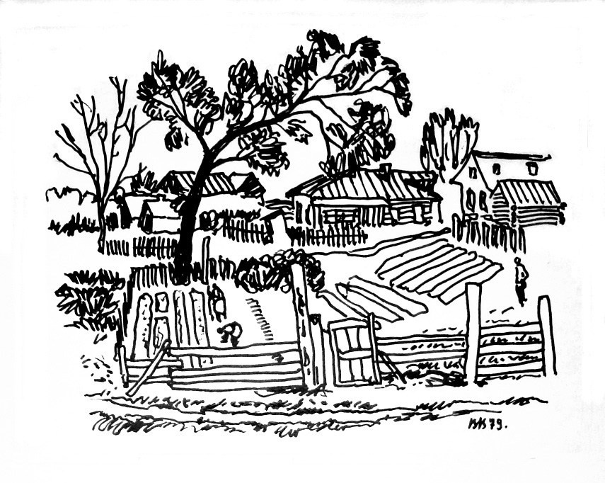 Огороды.1979.Тушь. Собр.Е.Величко.