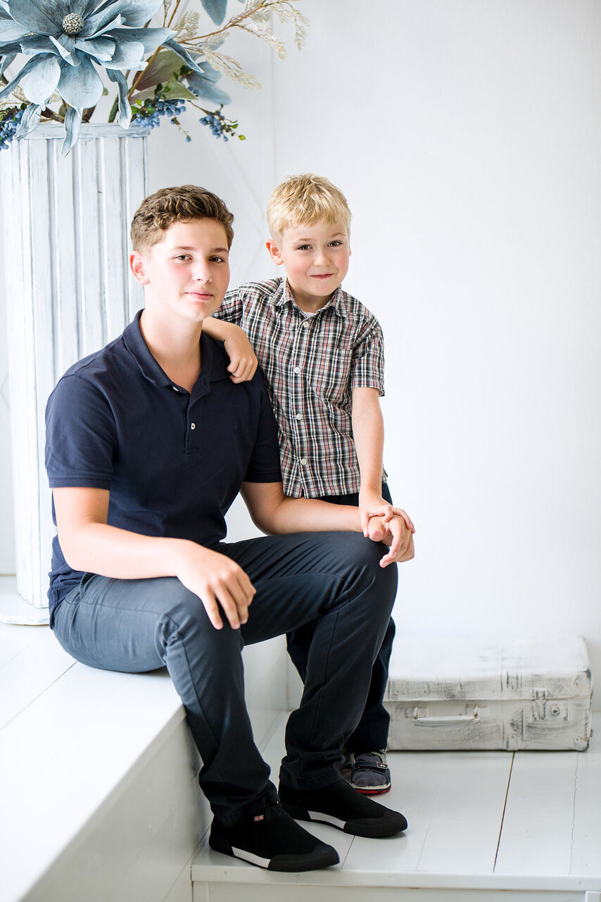 Фотосессия с мужем и детьми в студии