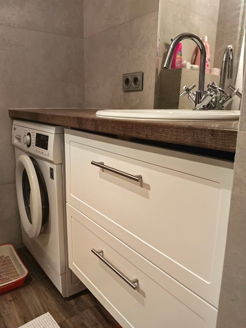 Ванная комната (ул. Голубятникова д. 30). Ремонт санузла, туалета, ванной под ключ в Казани. Укладка плитки