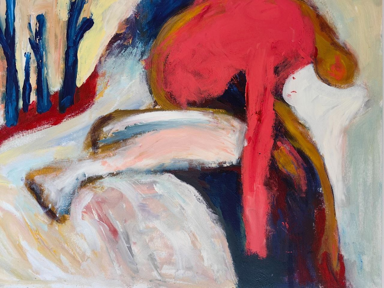 «Сны спящего»,&nbsp;картон, акрил, 60×70, 2024