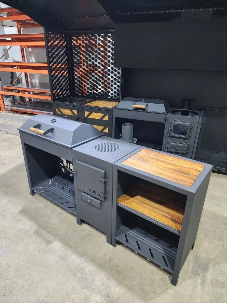 «ДЖЕТА» с печью под казан и смокер с реверсным движением жара. Купить / заказать мангал для дома в Краснодаре от производителя «Дарбин»