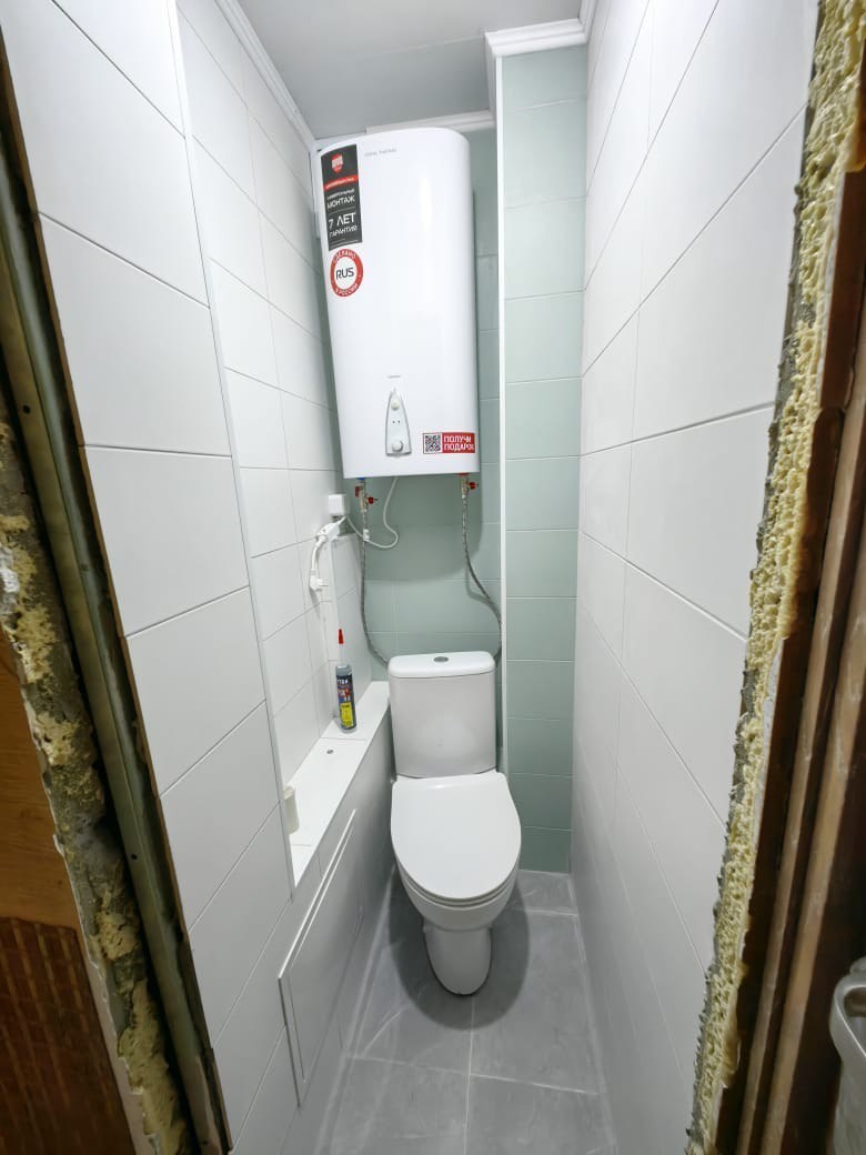 Ванная комната (ул. Комиссара Габишева д. 31). Ремонт санузла, туалета, ванной под ключ в Казани. Укладка плитки