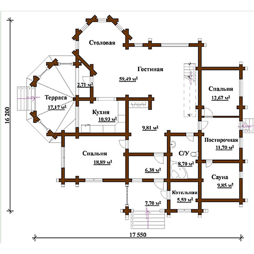 «Замок» 352 кв. м. Проекты деревянных домов