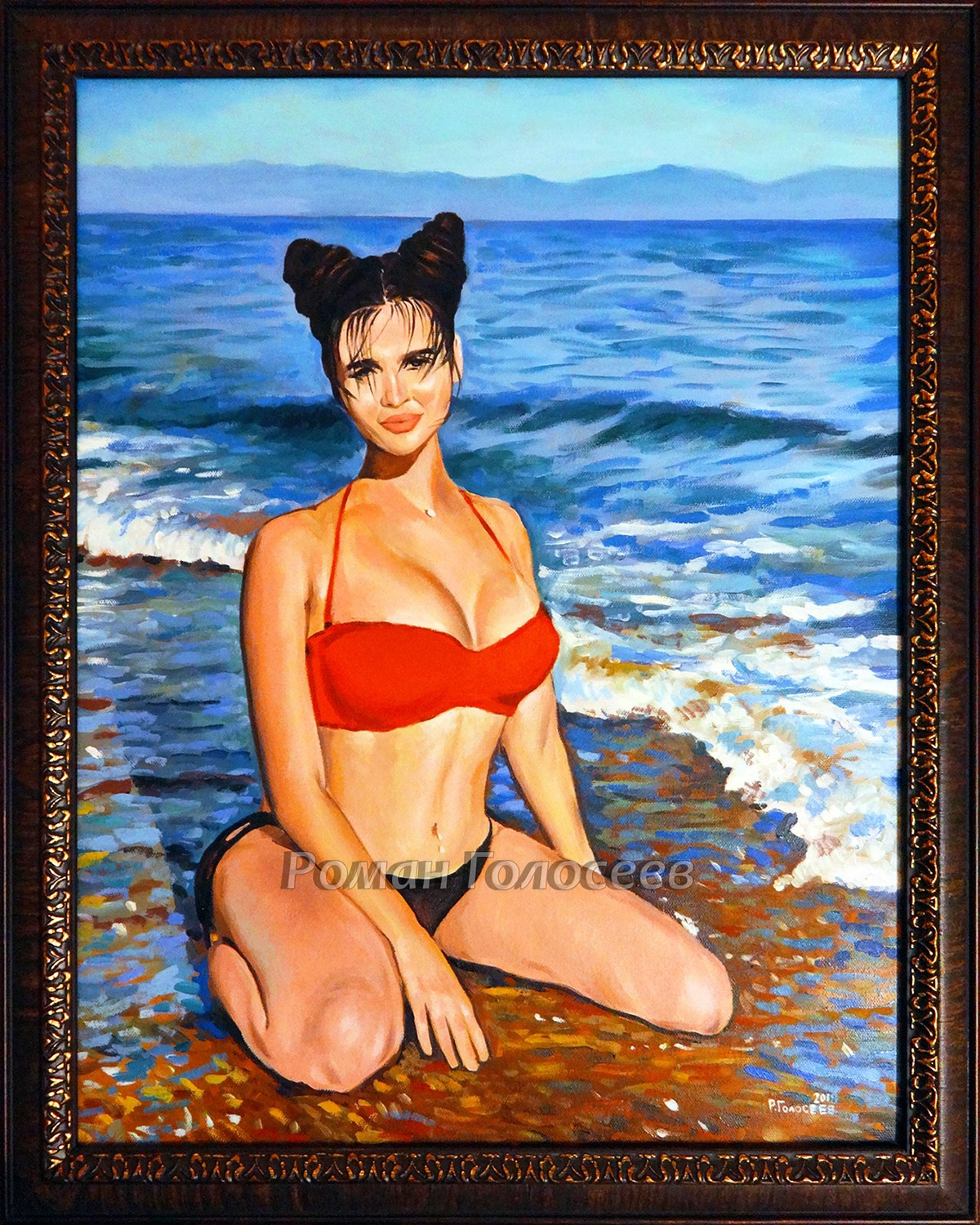 "Купальщица", 50х40, масло, холст, 26.09.2018