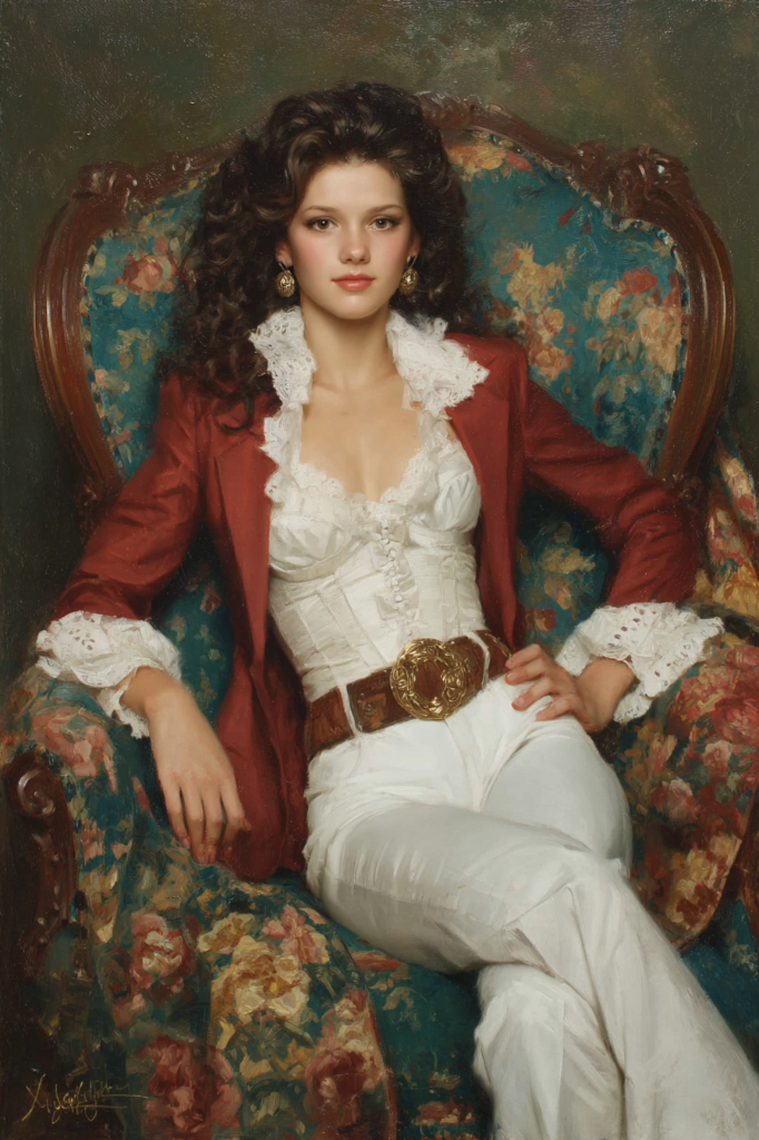 Женский портрет по фото на холсте