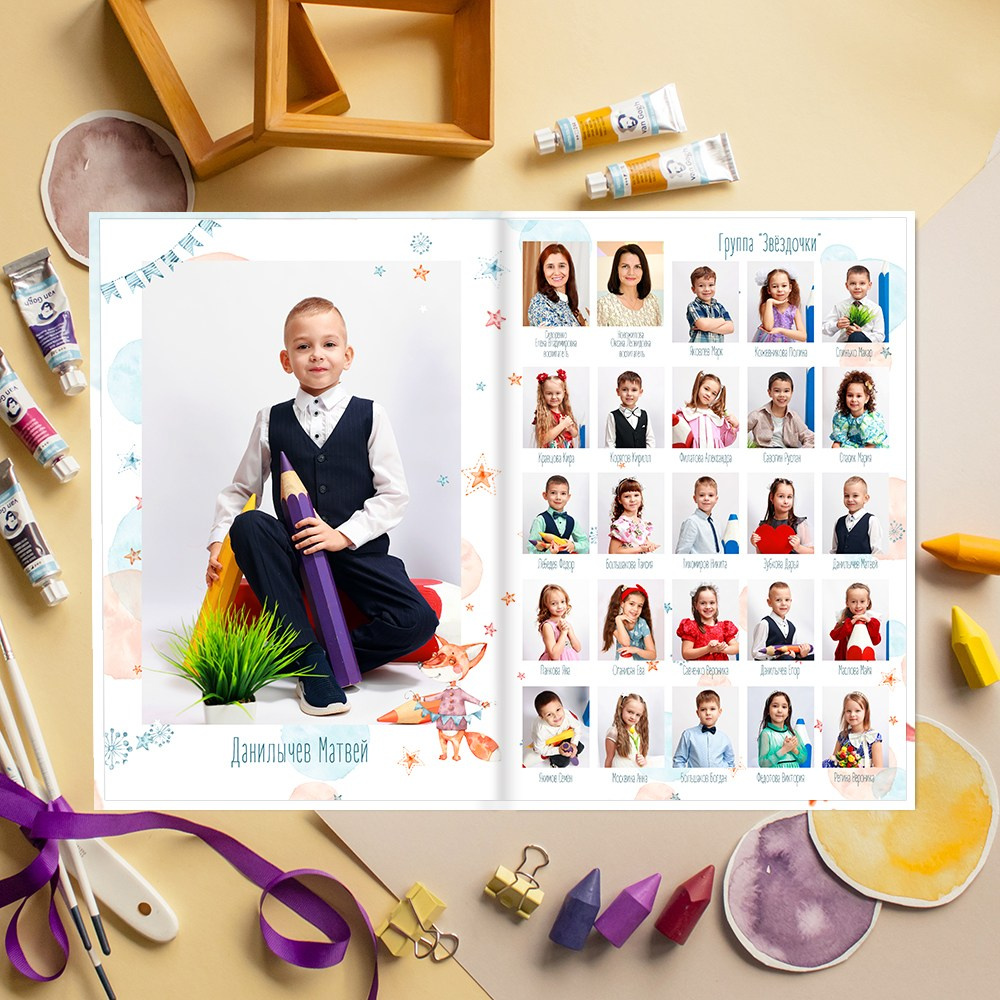 Выпускные альбомы в детский сад  3 разворота стандарт+ заказать Иваново Ярославле Костроме Владимире. Выпускные альбомы в Иваново в детский сад и школу. Александр и Светлана Янкины