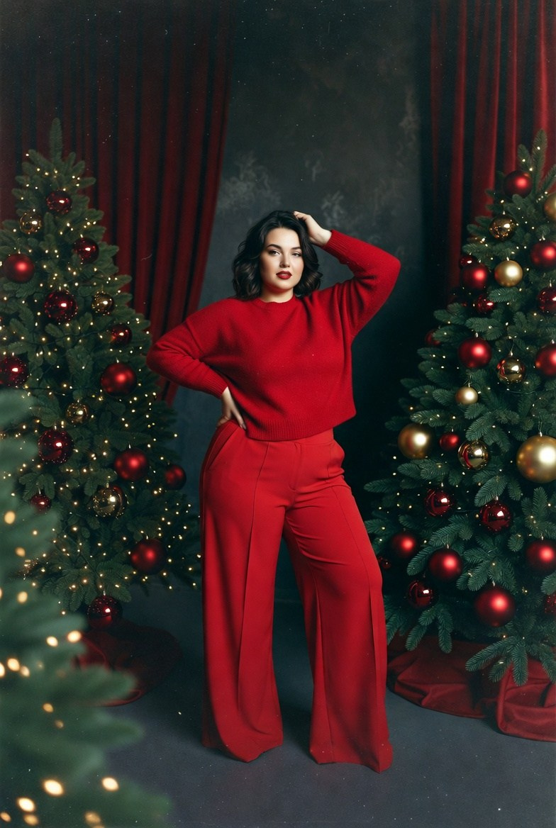 Плюс сайз в красном