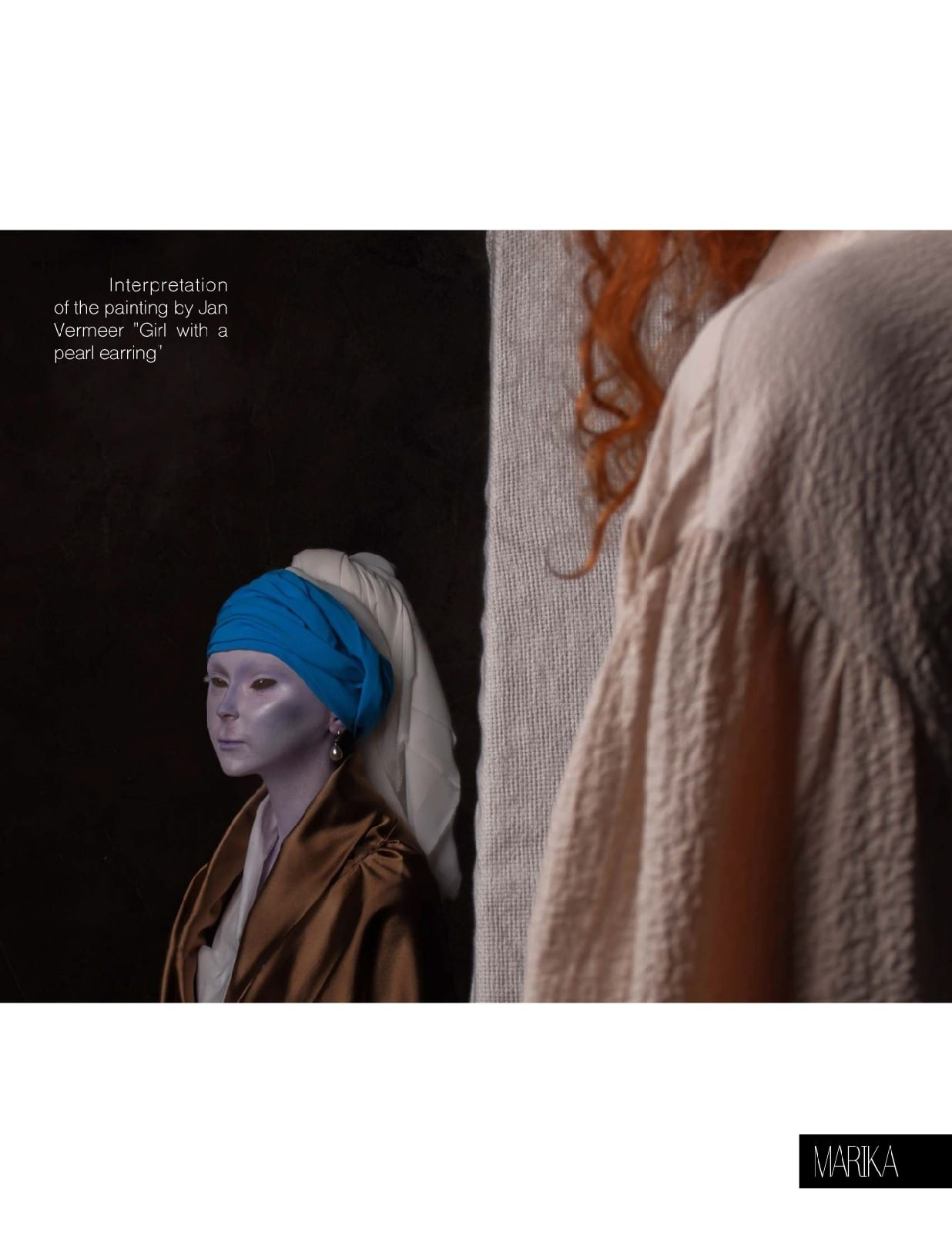 Фотосессия косплей, по мотивам картины "Девушка с жемчужной серёжкой", опубликованная в глянцевом журнале Marika