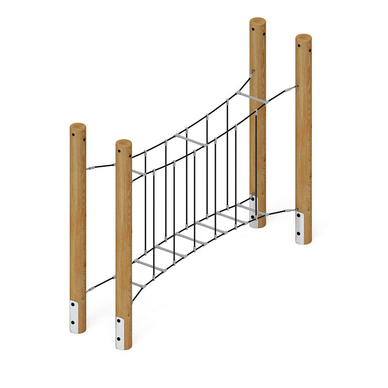 Спортивная серия (лиственница орех) СК 2.06.03-Л.02 Габариты (ШхДхВ): 3390х920х2500 Зона безопасности, мм: 6390х3920 Возрастные ограничения от 5 до 12 лет