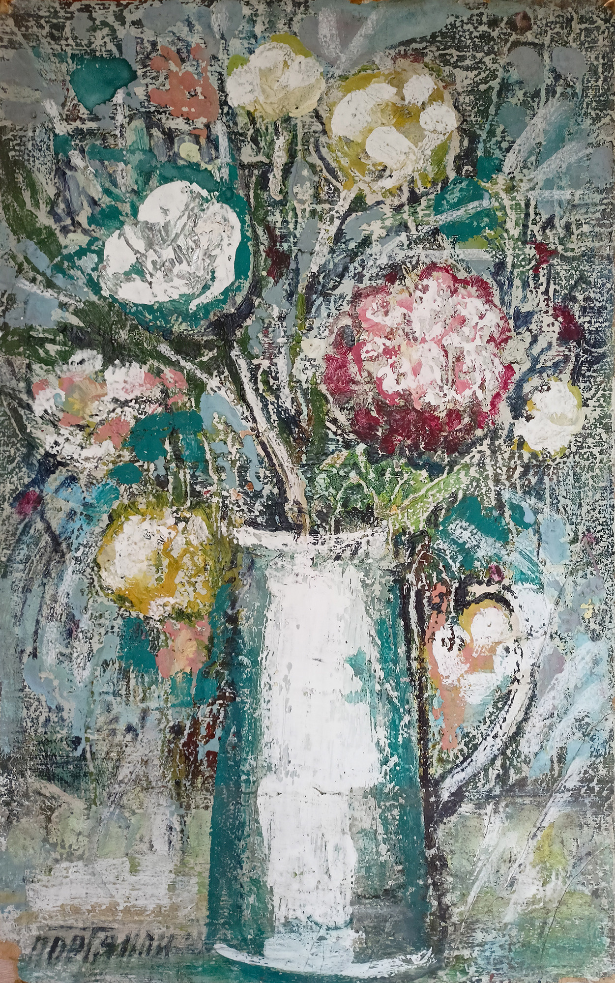 Букет №14. 2001г. Картон, масло. 51Х32см. Арт. KP-002	