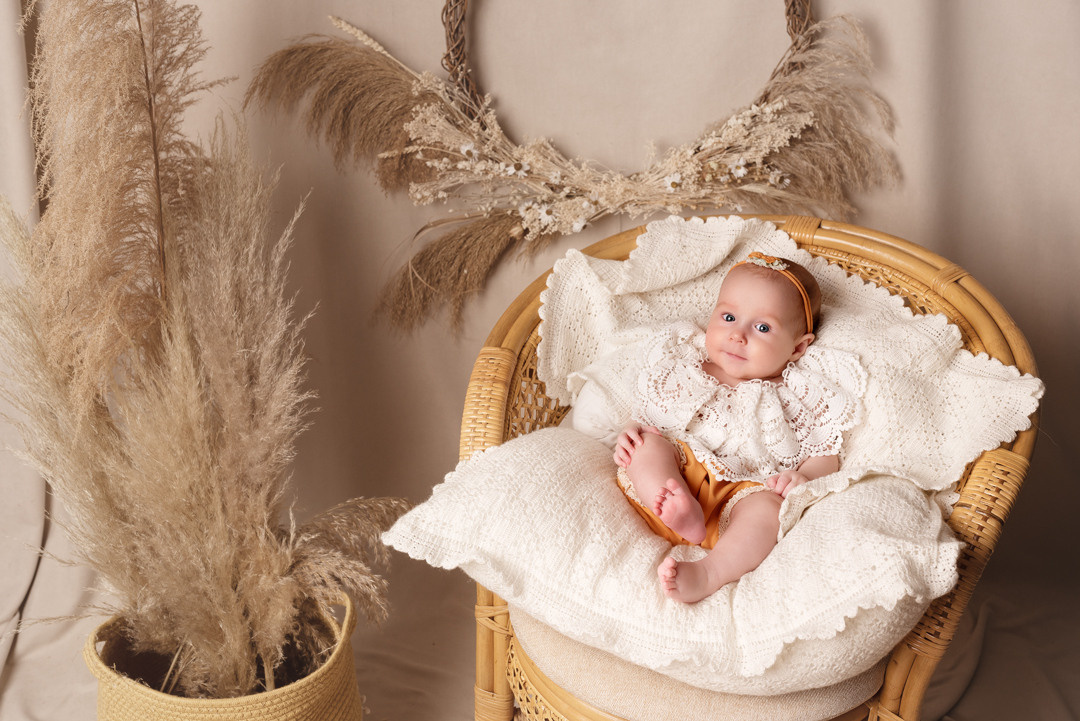 фотография 3х месячной малышки в стиле бохо