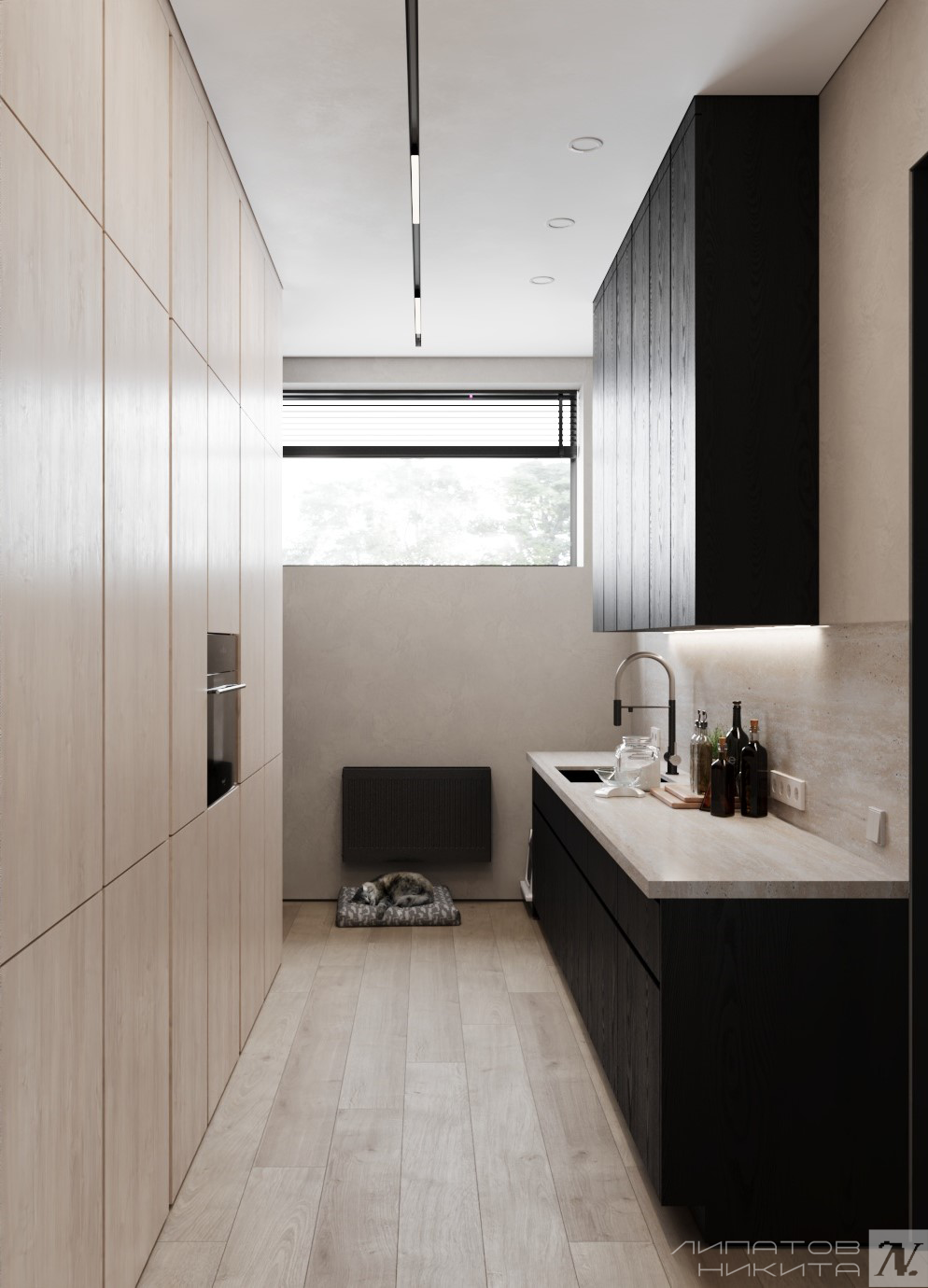 Проект коттеджа в стиле теплый минимализм. Дизайнер интерьера Липатов Никита. Москва