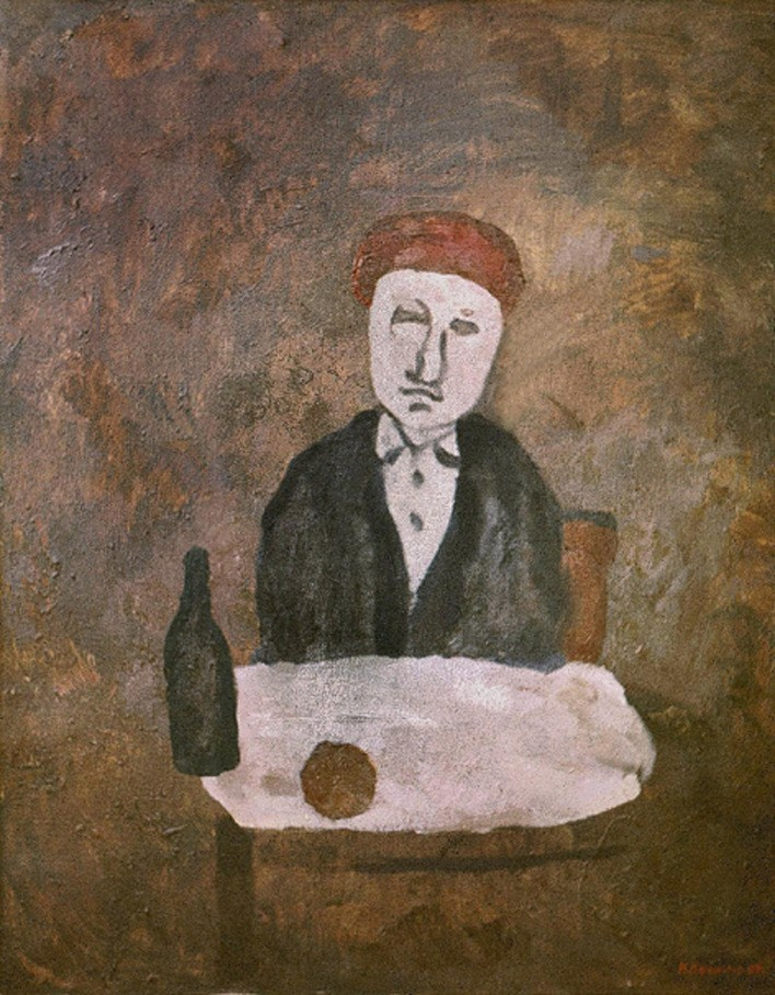 «Человек в красном берете» 1989 год Тульский музей изобр. иск. Художник Величко Вадим Семёнович