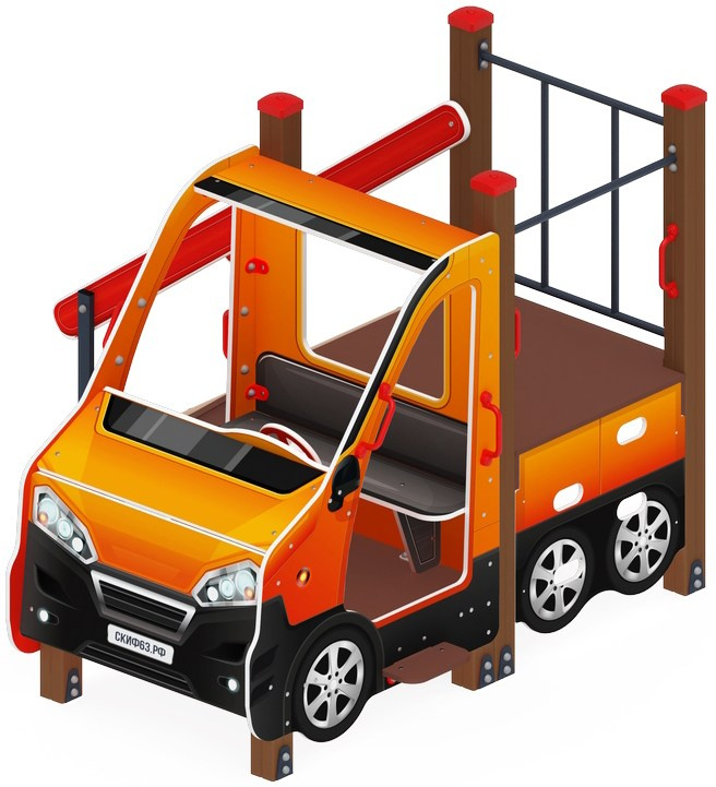 Машинка (оранжевая) - Беседка машинка - МФ 10.03.06-01 Габариты (ШхДхВ): 2190x2110x1700 Зона безопасности, мм: 5190х5110