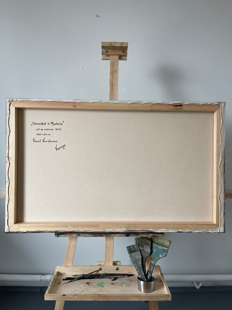 Oil painting depicting the Scottish highlands with misty foreground. Pavel Korshun — Contemporary painter. Original abstract painting