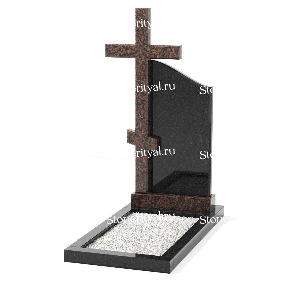 Комбинированные памятники на одного. Изготовление и установка памятников в Москве и МО