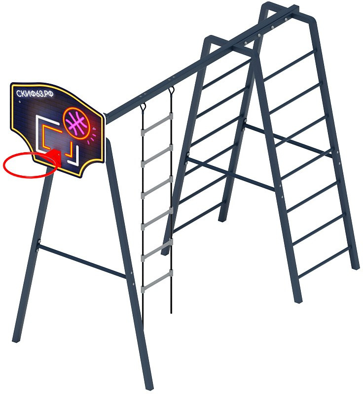 Спортивная серия СК 2.03.07 Габариты (ШхДхВ): 3900х1500х2800 Зона безопасности, мм: 6650х4500 Возрастные ограничения 5-12 лет