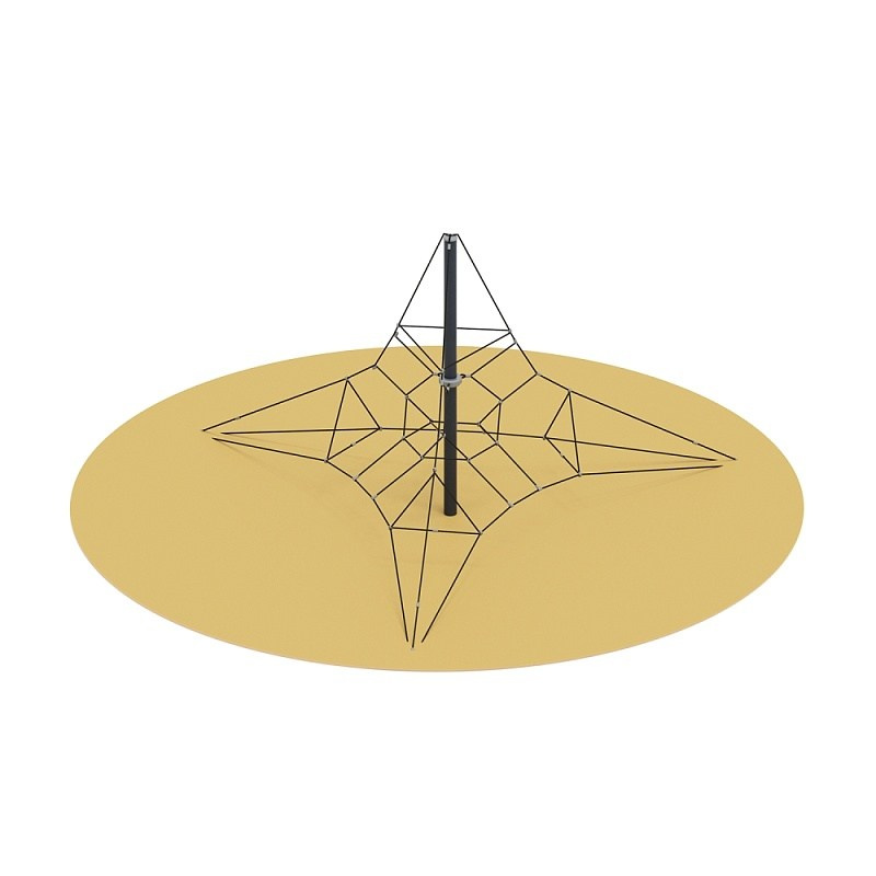 Пирамида - СК 2.05.05 сетка Габариты (ШхДхВ): 5000x4330x3000 Зона безопасности, мм: 8370х7700 Возрастные ограничения от 5 до 14 лет, весом не более 70 кг