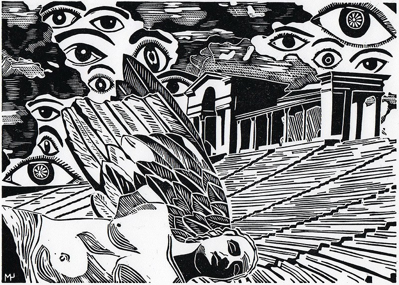 Авторская линогравюра на бумаге Ватман Гознак.