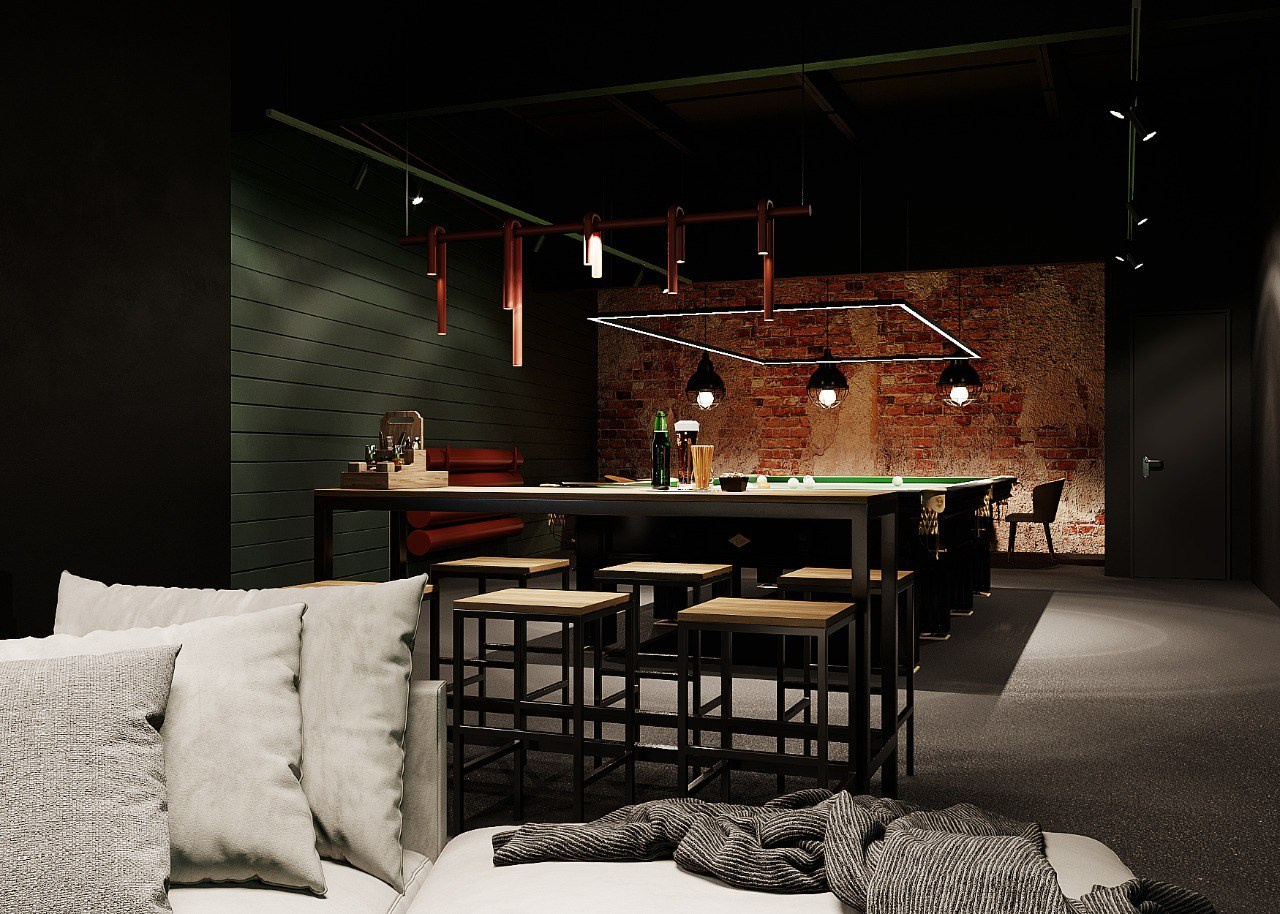 Бильярдный клуб «7не8». АННА ДРОЖИЛИНА дизайнер интерьера