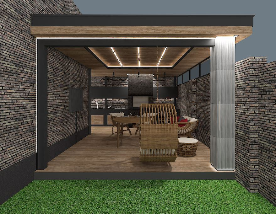 терраса с барбекю